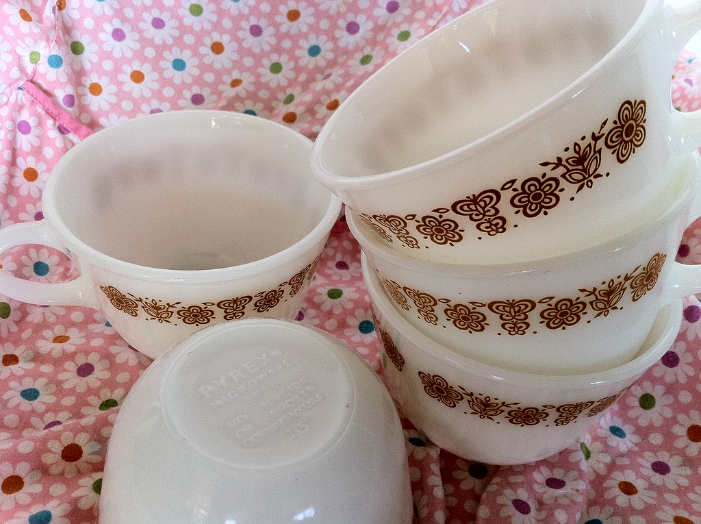 Vintage Pyrex butterfly gold