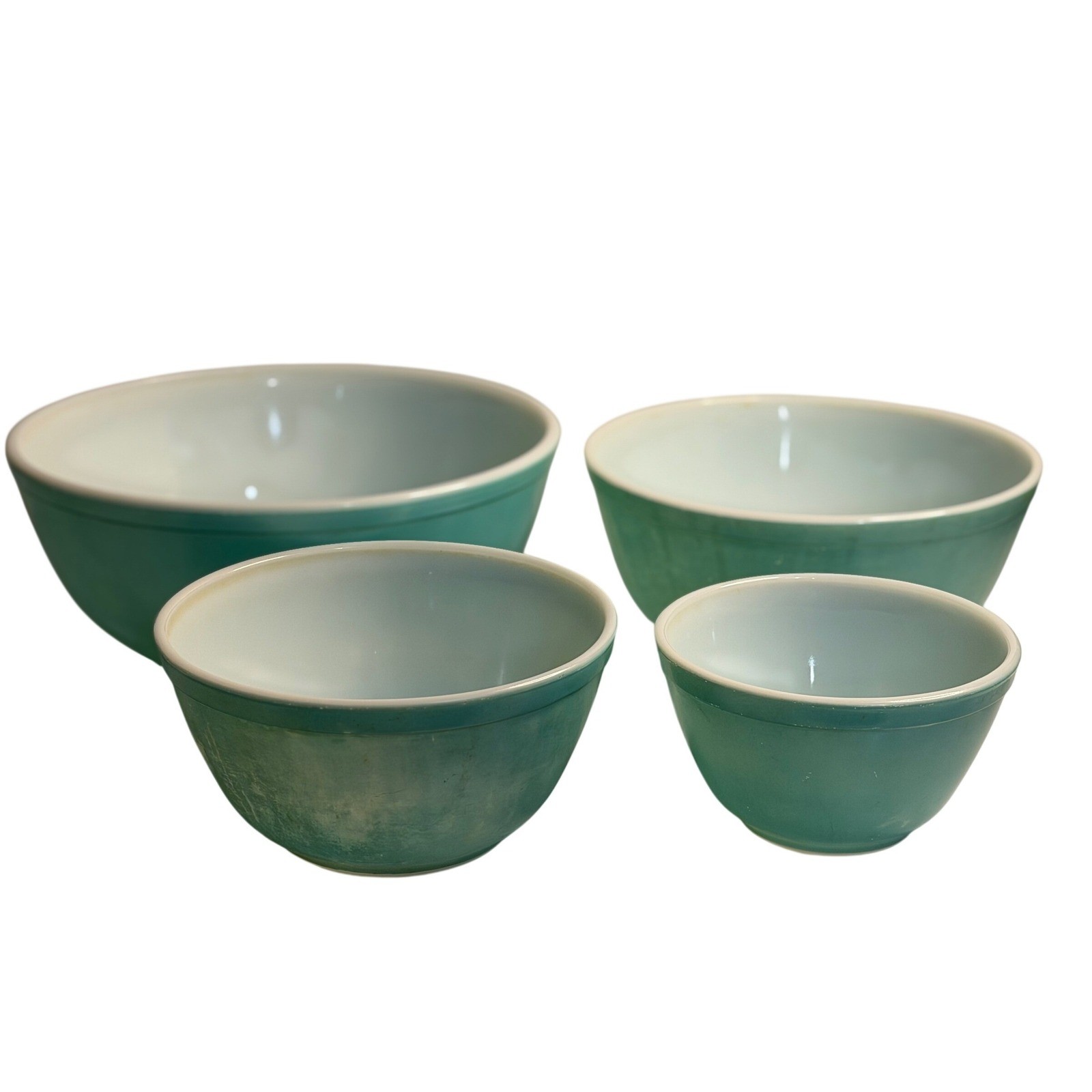 pyrex turquoise pyrex nesting bowl set