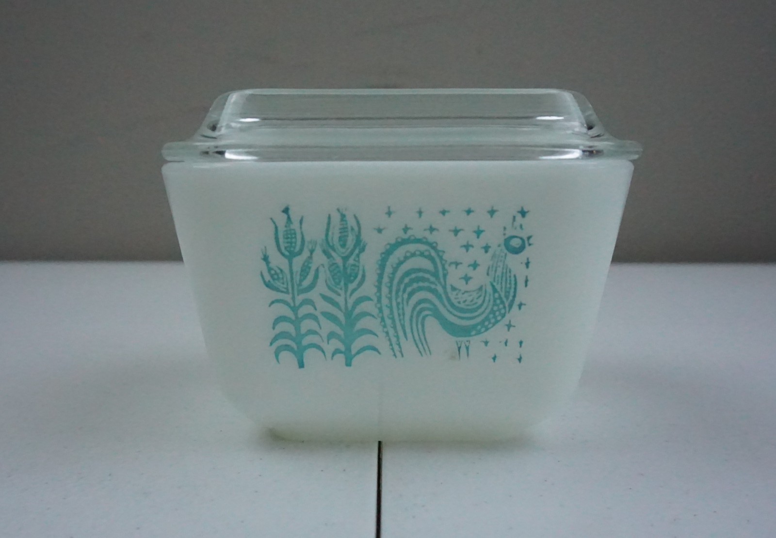 pyrex turquoise refrigerator dish